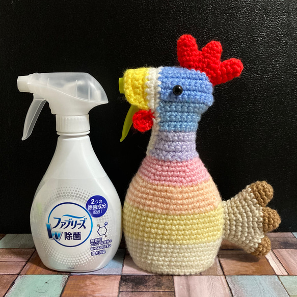 消臭スプレーボトルカバー♬レインボー淡（ファブリーズ、リセッシュ