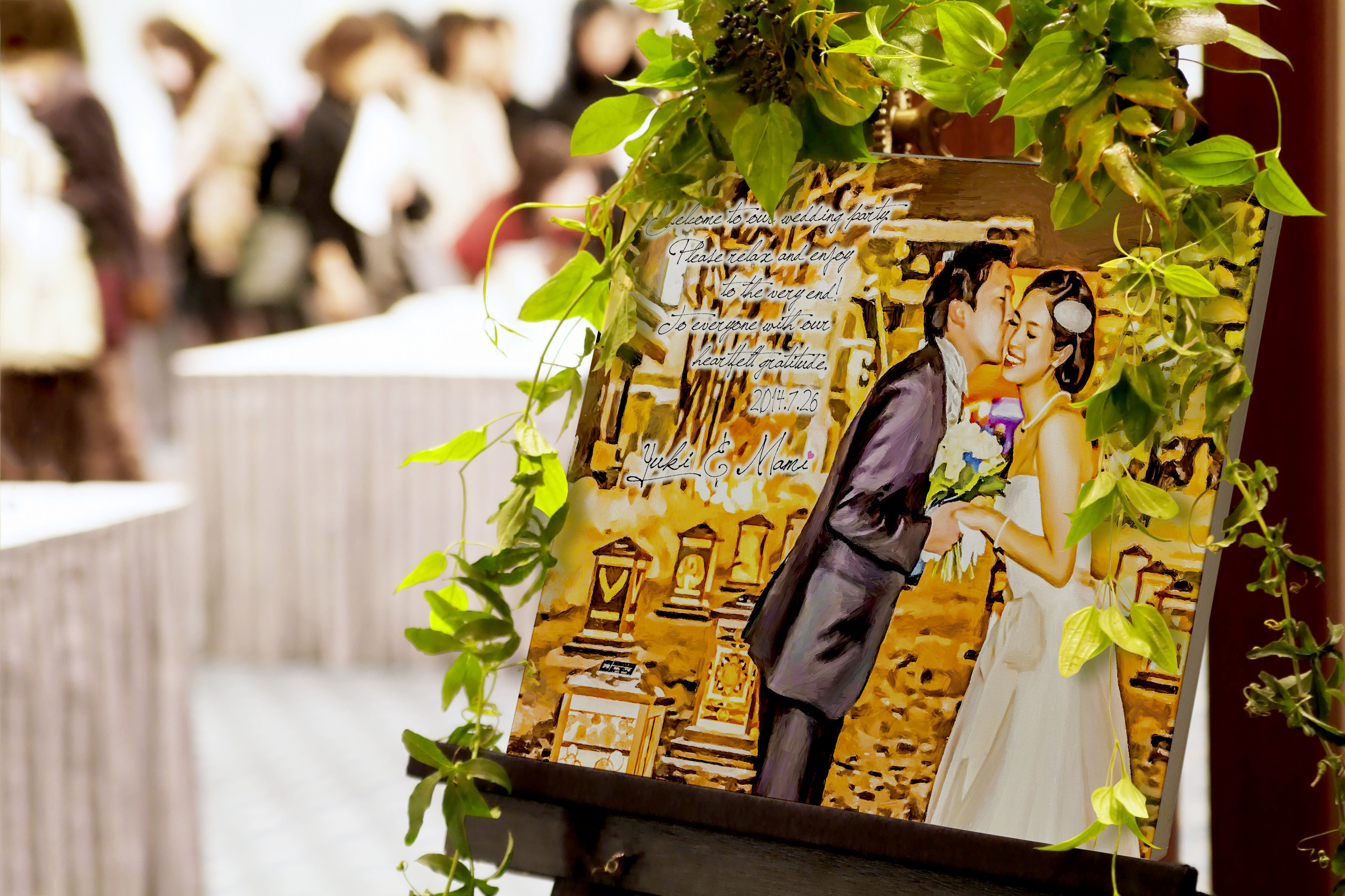 送料無料！【ウェルカムボード】油絵風キャンバスプリント《F4サイズ：334mm×243mm》