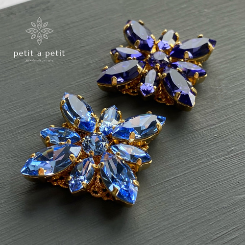スワロフスキー®︎ ブローチ(L) clématite シルバーシェード