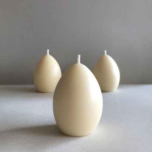 一点限り たまご型キャンドルとホルダーセット プレーン キャンドル