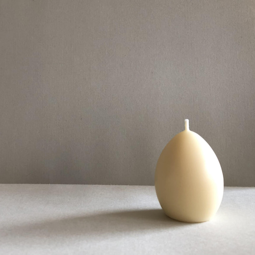 一点限り たまご型キャンドルとホルダーセット プレーン キャンドル