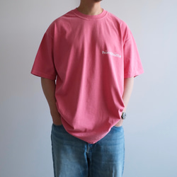 ヴィンテージライク オーバーシルエット半袖Tシャツ / hornlihutte / コーラルピンク 3枚目の画像