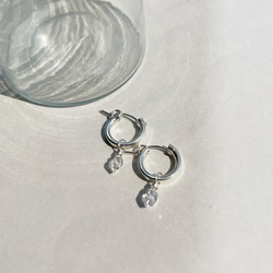 Herkimer diamond Hoop pierce（SilverFilled/SV925）ピアス/イヤリング 2枚目の画像
