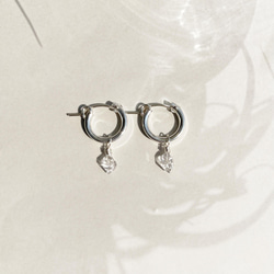 Herkimer diamond Hoop pierce（SilverFilled/SV925）ピアス/イヤリング 4枚目の画像