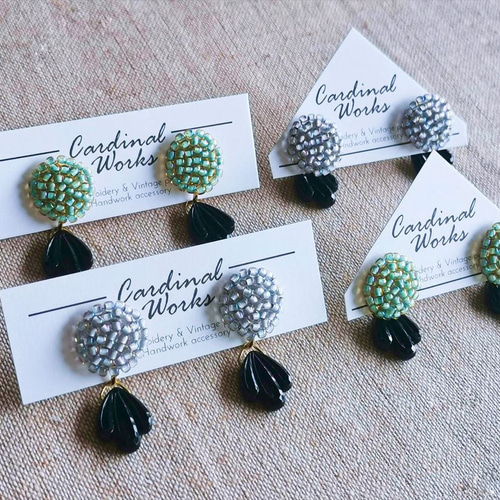 Item No.630（刺繍ピアス・イヤリング/受注制作）新色追加