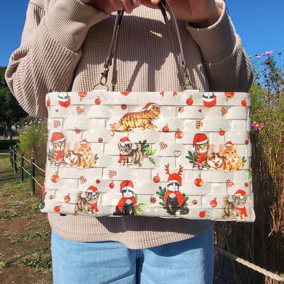 【受注制作】底鋲つき ハンドバッグ ショルダーバッグ バッグ カバン かごバッグ 7枚目の画像