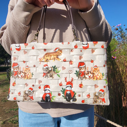 【受注制作】底鋲つき ハンドバッグ ショルダーバッグ バッグ カバン かごバッグ 1枚目の画像