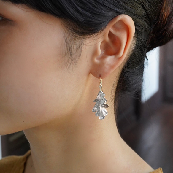 Oak leaf earrings [EP053SV] 2枚目の画像