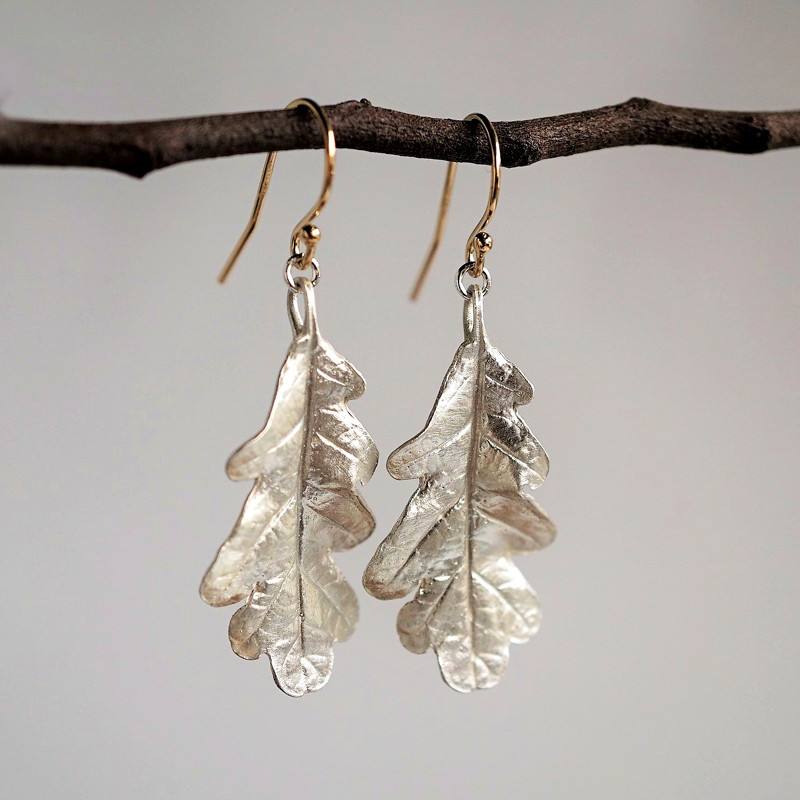 Oak leaf earrings [EP053SV]
