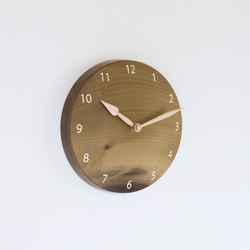 木製 掛け時計 丸型 朴（ホオ）材2 1枚目の画像