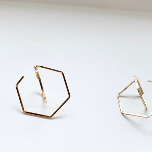 ダブル六角形ピアス 14kgf ピアス（フック・チェーン） Parca 通販