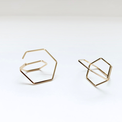 ダブル六角形ピアス 14kgf ピアス（フック・チェーン） Parca 通販