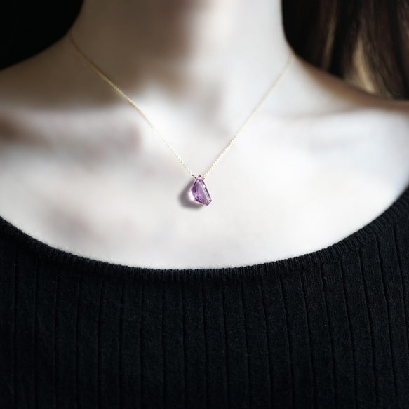 深色紫水晶粗面切割項鍊 ~Amalia 第3張的照片