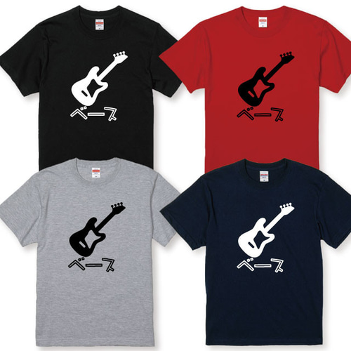 バンドTシャツ ベースTシャツ 全5色 綿素材 100~XXLサイズ 楽器T