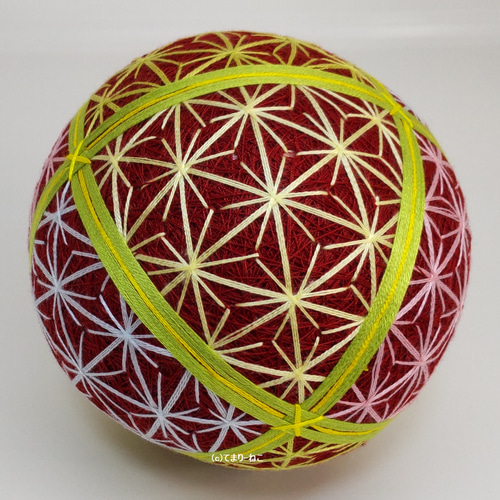 手毬 手鞠 てまり お地蔵さんと柿の木 紅葉 No100 手毬 手鞠 てまり お地蔵さんと柿の木 紅葉 No100