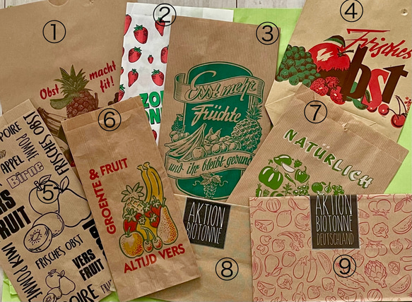 業務用 海外マルシェ袋 フルーツ&野菜やさん№3 マスキングテープ de