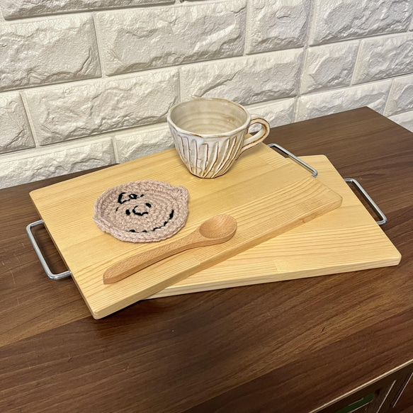 【名入れ無料】2枚セット・アイアンカフェトレイ・お家カフェ・カフェの什器にも 3枚目の画像