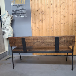 ⑫VINTAGE SUGI-BENCH★古材とアイアンのベンチ（インダストリアル/カフェ椅子/ビンテージ） 10枚目の画像