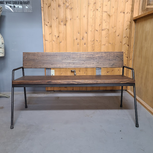 ⑫VINTAGE SUGI-BENCH☆古材とアイアンのベンチ ⑫VINTAGE SUGI-BENCH☆古材とアイアンのベンチ