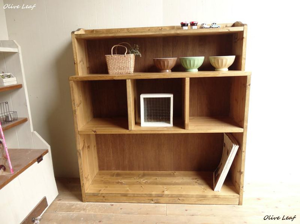 ★オーダー可！●仕切りデザイン3段チェスト●天然木ナチュラルブラウン天然木無垢材●受注製作 プロフィール 上から