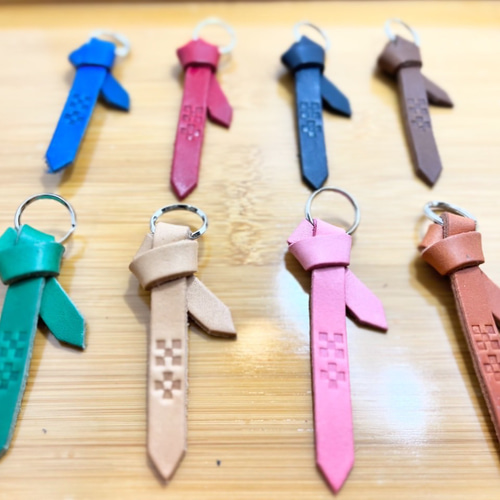 エルモさんオーダー　塩入　ミンサーミニキーホルダー+サングァーチャーム×3 2個セット Okinawa ミンサー柄 サングァー チャーム 本革