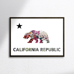 A3アートポスター WEST COAST VIBES #7 "CALIFORNIA REPUBLIC"　西海岸インテリア 1枚目の画像