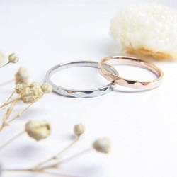 『さざ波メモリーズ＊』華奢 シンプル ペアリング  ステンレス 刻印 名入れ マリッジリング 結婚指輪 アレルギーフリ- 10枚目の画像