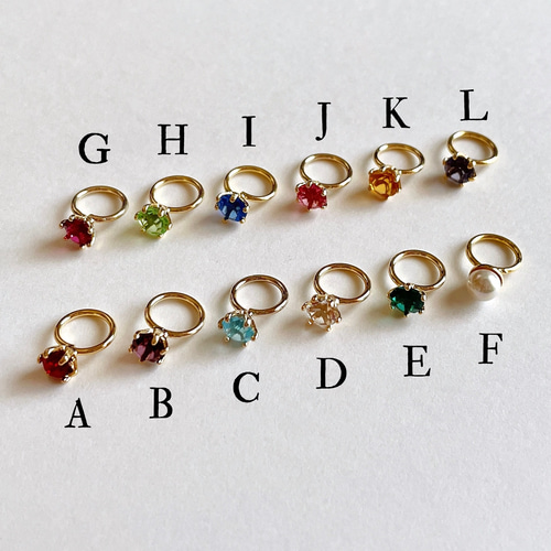 うさぎ&誕生石カラーリングネックレス(ライトゴールドver.) ネックレス