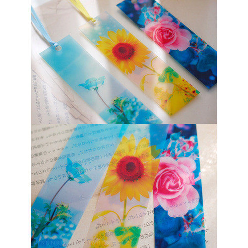 透明しおり4枚セット 【番号を4つお選びください】 *訓子kunko* しおり