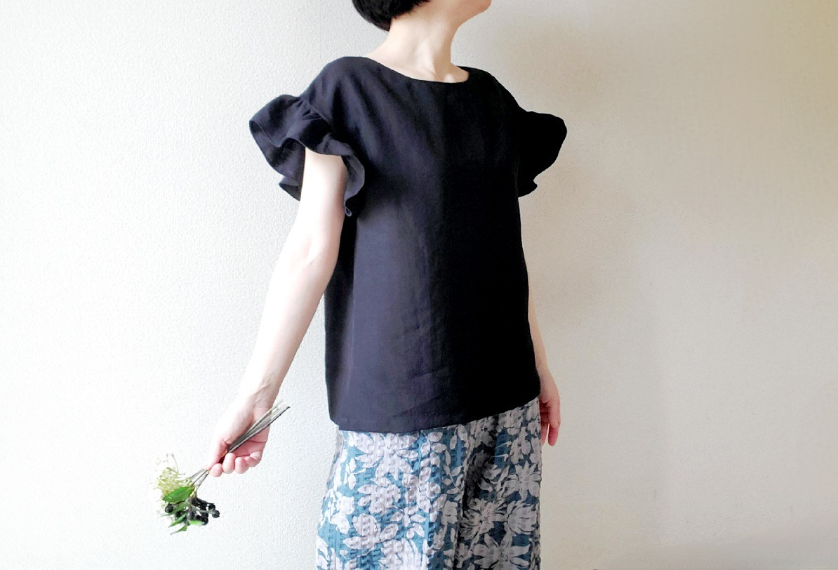 【風が通る服】ヒラヒラ袖でほっそり涼しげ♪上質リネンのプルオーバー♡　キャステリンリネン　リニューアル！ 6,930円