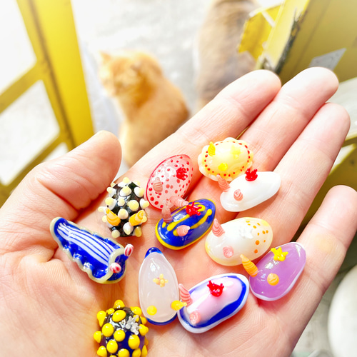 ガラスのアカボシウミウシ 立体・オブジェ ガラス工房FARO 通販 40541