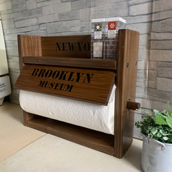 パスタポットラック＆3段スパイスラック　ウォルナットxエメラルドグリーン パスタポットラック＆3段スパイスラック ウォルナットx