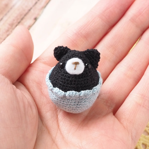 受注生産】たまご 猫 あみぐるみ ストラップ【選べる卵ｶﾗｰ