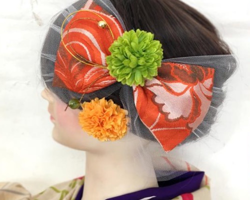 和装 成人式 振袖 リボン 結婚式 髪飾り ふわりひらり大人のチュール