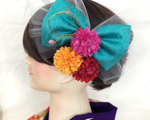 成人式　振袖　卒業式　髪飾り　ふわりひらり大人のチュールリボン　御祝いの日 成人式振袖卒業式髪飾りふわりひらり大人のチュールリボン御祝いの日