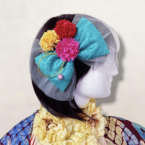 送料無料】成人式 卒業式 髪飾り リボン 花 和モダン 大正ロマン