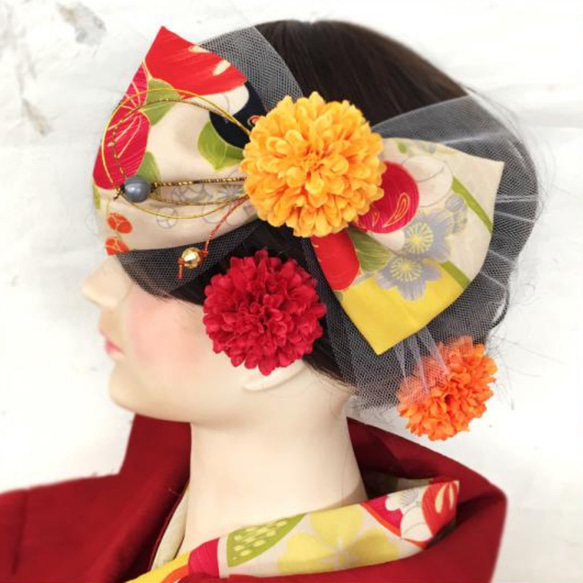 成人式 結婚式 振袖 七五三 髪飾り リボン レトロ ふわりひらり大人の