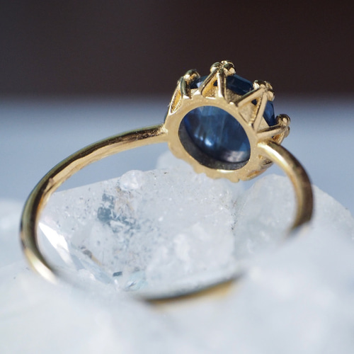 AAA*神秘的な海の世界を思わせるブルーカイヤナイトリング（天然石