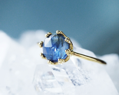 ブルー カイヤナイト フラワーブーケ リング d1506d7f4239eae74abb230c0f6a03