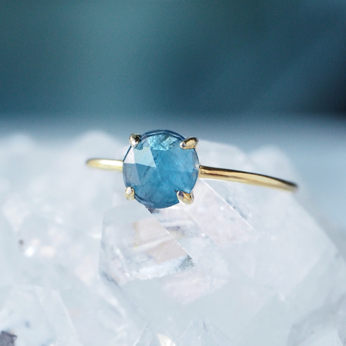 天然石　ブルーグリーンカイヤナイト　12ミリ AAA*ブルーグリーンが美しいネオンカイヤナイト（18KGP / Silver925