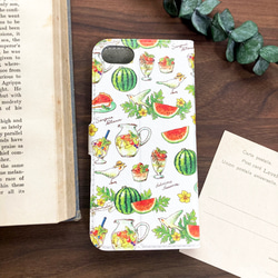 Watermelon手帳型スマホケース（iPhone/Android全機種対応）スイカ/フルーツ/夏/鳥 2枚目の画像