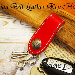 送料無料 インディアンコンチョ レザーベルトキーホルダー lkh-15 牛本