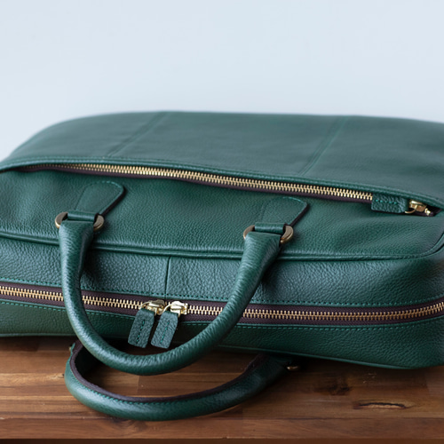 日本製 ビジネスバッグ a4が入る 一生もの ブリーフケース グリーン