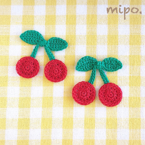 名札クリップ さくらんぼ 立体さくらんぼ ぷっくり #フェルト