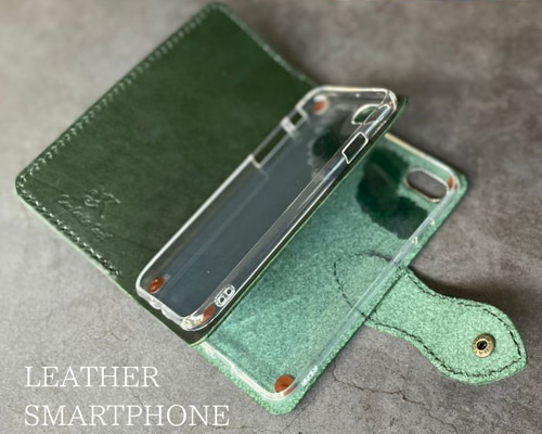 ◇一番人気◇2台持ち専用！7色・姫路レザー手帳型スマホケース・多