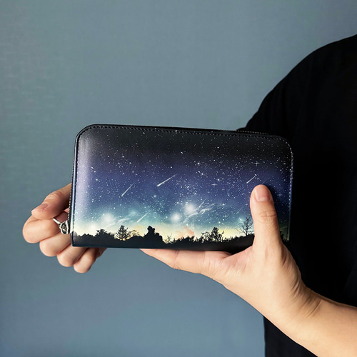 星たちの輝き 長財布（合皮・本革） / 流星 夜空 星座 宇宙 長財布