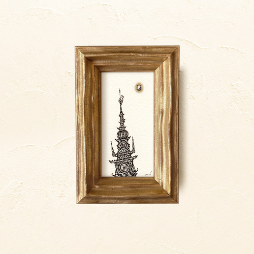 ミニ額縁 原画【 碧の入り口 】small size ver. 絵画 小笠原あり