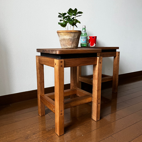 新生活を彩るシンプルな木製/ベンチ/スツールチェア/ウォルナットカラー 新生活を彩るシンプルな木製/ベンチ/スツールチェア
