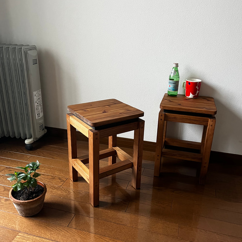 ウォールナットの一枚板で作った手作りスツール ストレート スツール ＜ウォールナット＞※受注製作 | iichi 日々