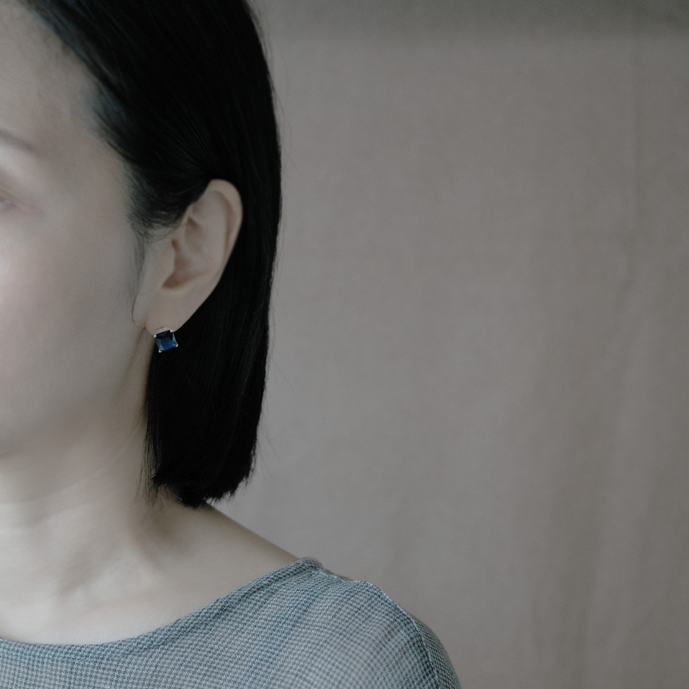 エメラルド スクエア ピアス イヤリング シルバー925